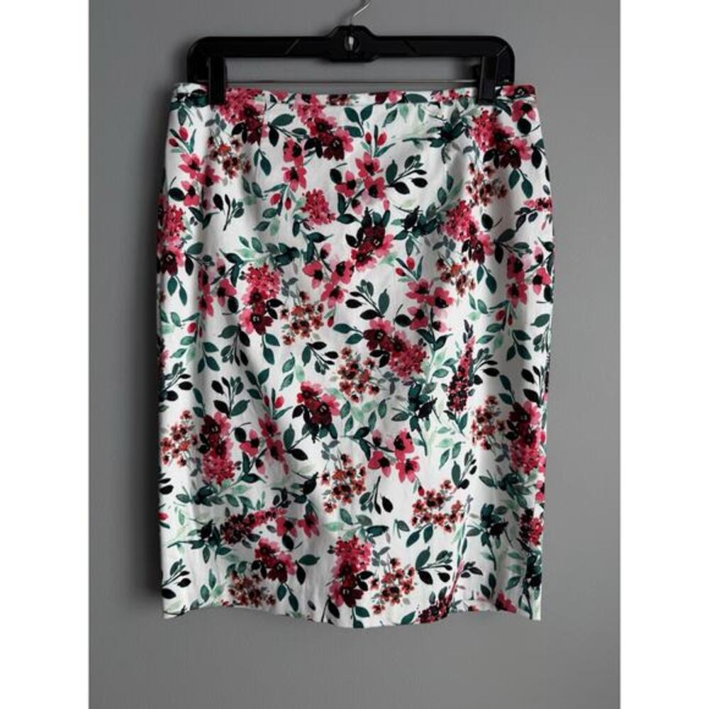 Calvin Klein Pencil Skirt Womens Size 8 Floral Knee Length Stretch